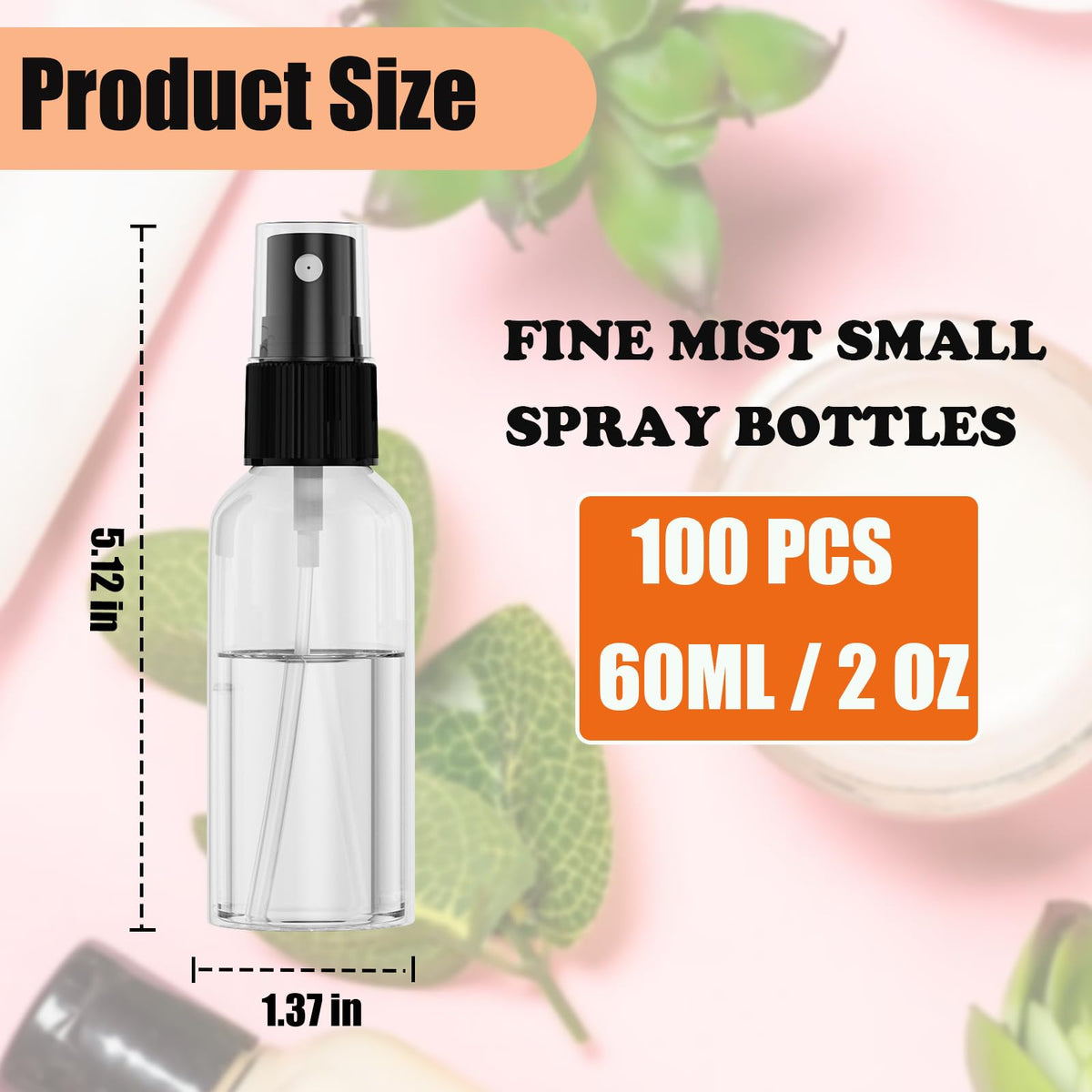 EVANCENT clear 2oz bottle showing fine mist for DIY sprays