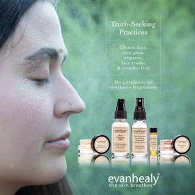 evanhealy Rose Skincare Set arranged for a full routine at home