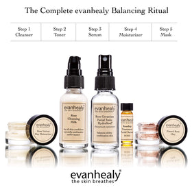 evanhealy Rosehip Serum Rose bottle highlighting nourishing care for complexion