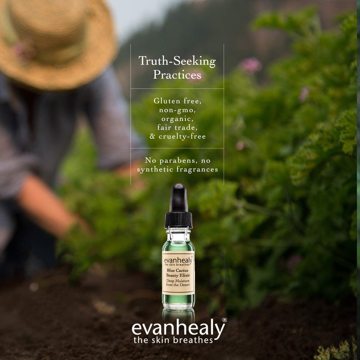 Premium Evanhealy packaging communicates natural skincare craftsmanship.