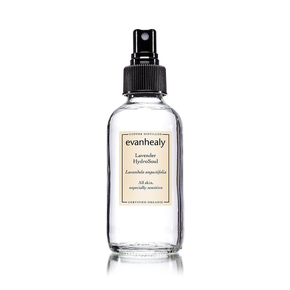 Evanhealy Lavender HydroSoul bottle showcases the calming hydrosol for sensitive skin
