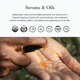 evanhealy Pomegranate Vitality Serum texture close-up showcases silky, quick absorption