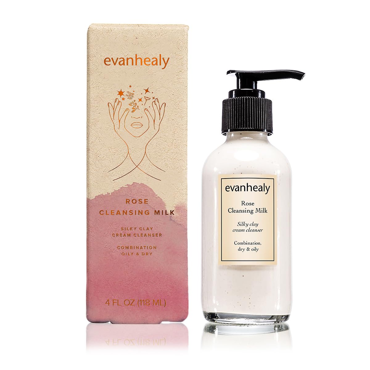 Creamy texture close-up of Evanhealy Rose Cleansing Milk.
