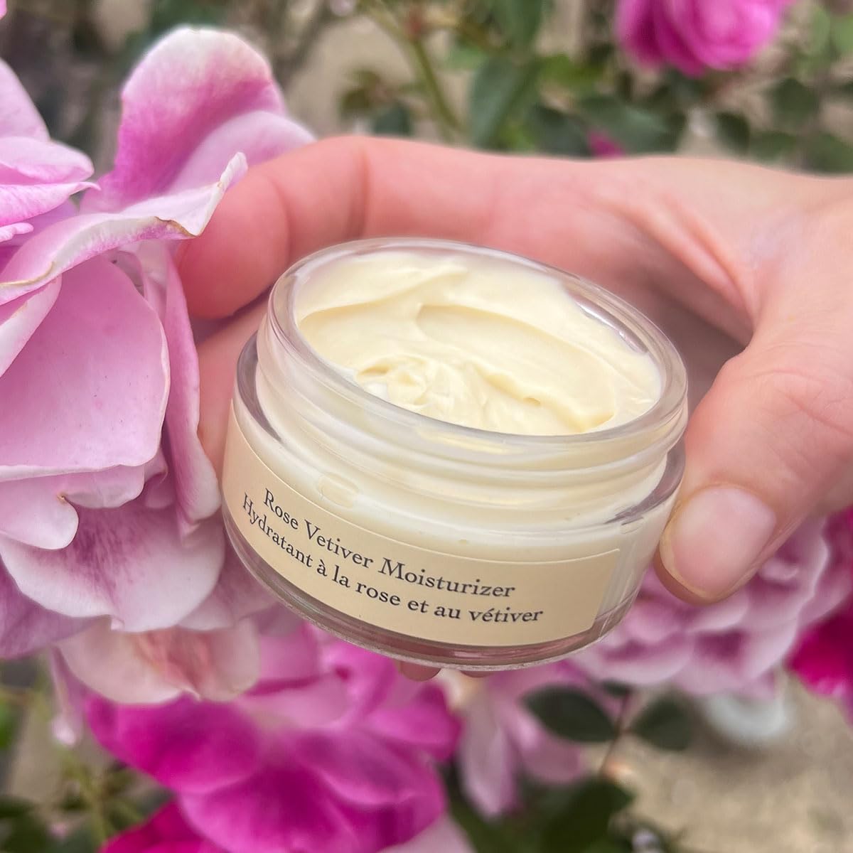 Evanhealy Rose Vetiver moisturizer highlighting organic argan oil ingredient