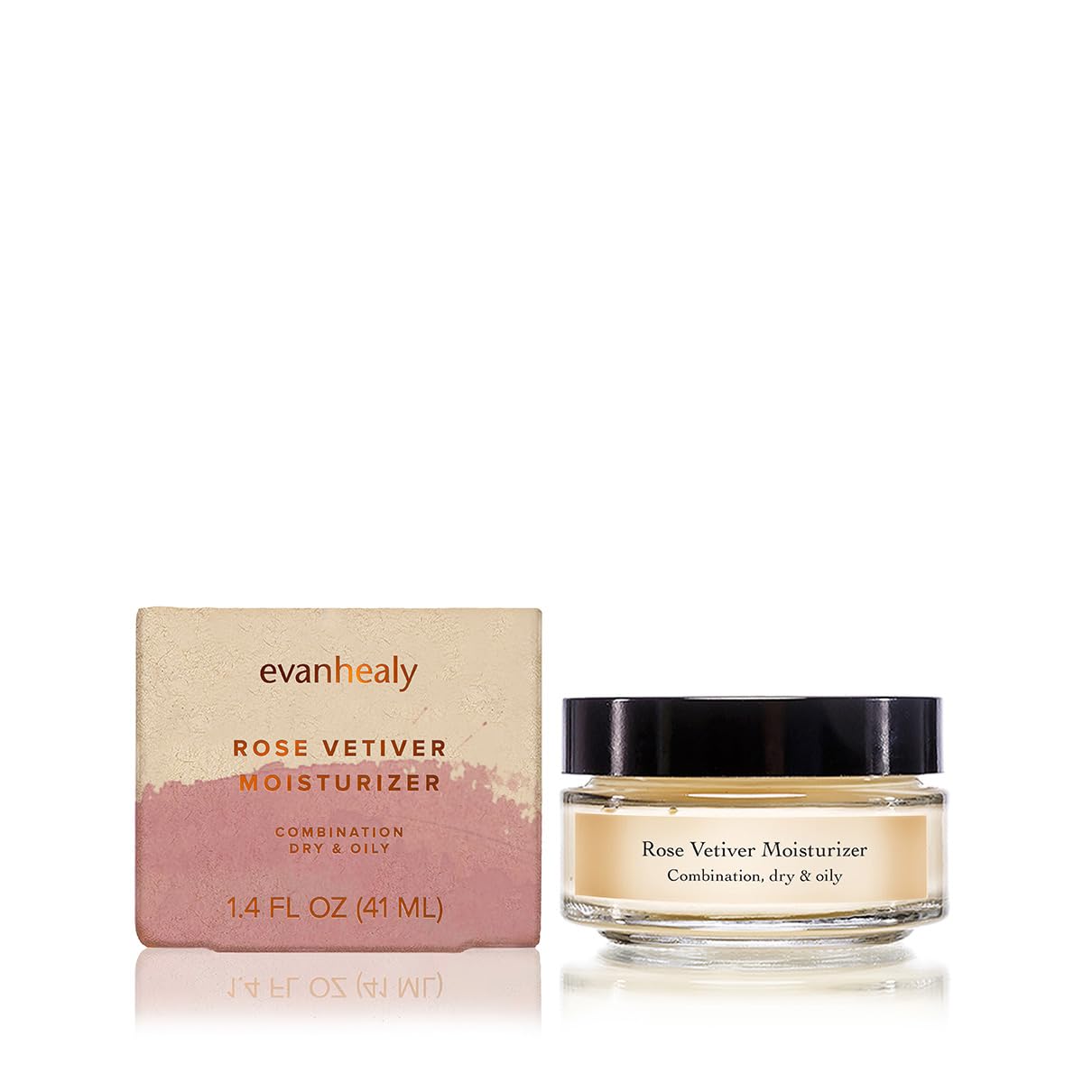 Evanhealy Rose Vetiver cream texture closeup reveals smooth non-greasy finish