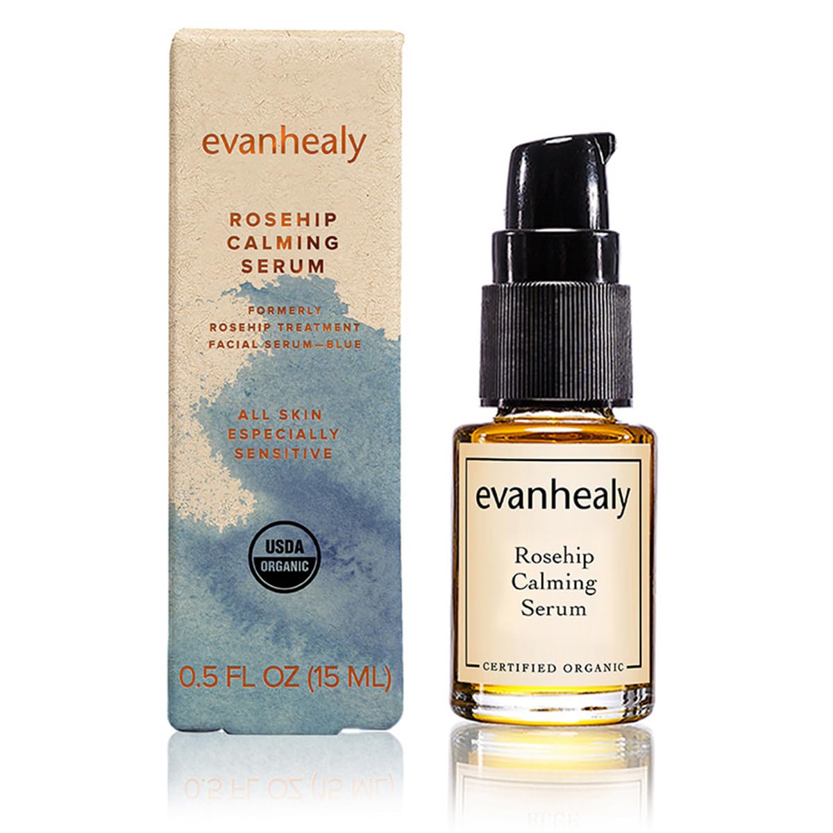 evanhealy Rosehip Calming Serum texture swirl highlighting silky consistency