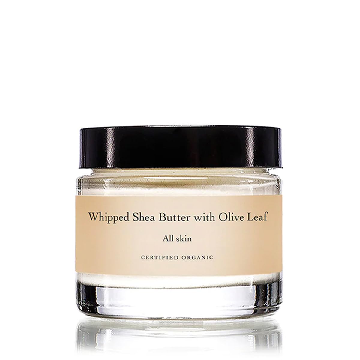 Evanhealy whipped shea butter in olive-leaf jar nourishes dry skin with a creamy feel.