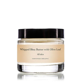 Evanhealy whipped shea butter in olive-leaf jar nourishes dry skin with a creamy feel.