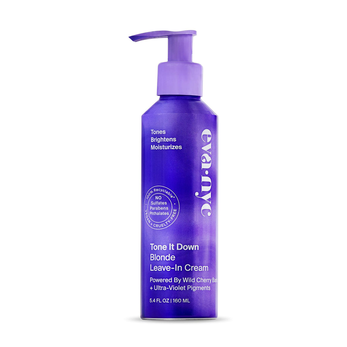 EVANYC Leave-In Hair Cream bottle delivering smooth, hydrated blonde hair.