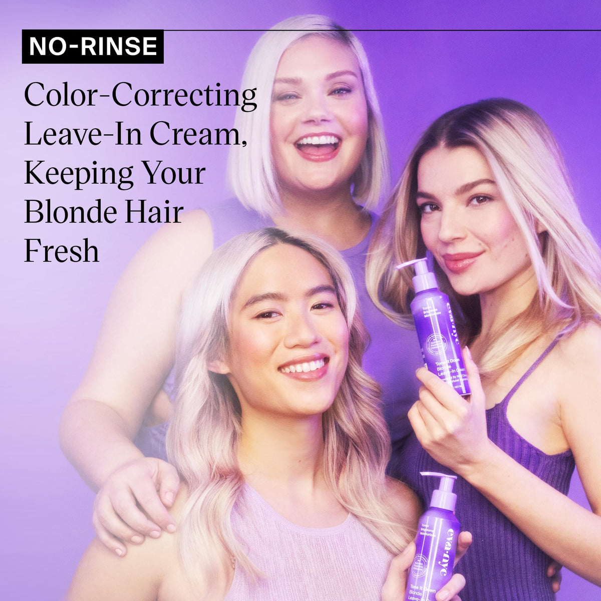 EVANYC salon-fresh blonde look after use on styled hair.