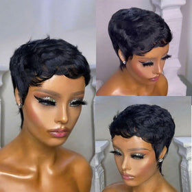 Evasens Pixie Cut Wig color 028, side view for versatile styling