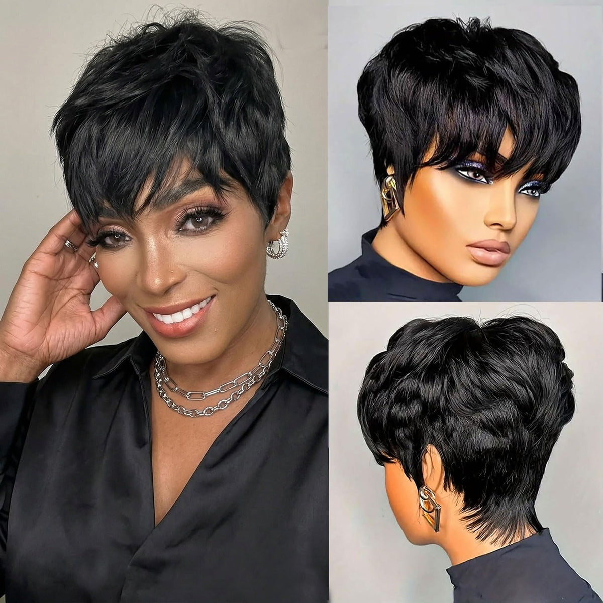 Evasens pixie-cut wig with a short-straight style for everyday wear