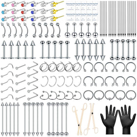Evatage 164pcs piercing kit contents for home or studio piercing options