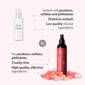 Rose Water Spray used on hair to hydrate and calm frizz