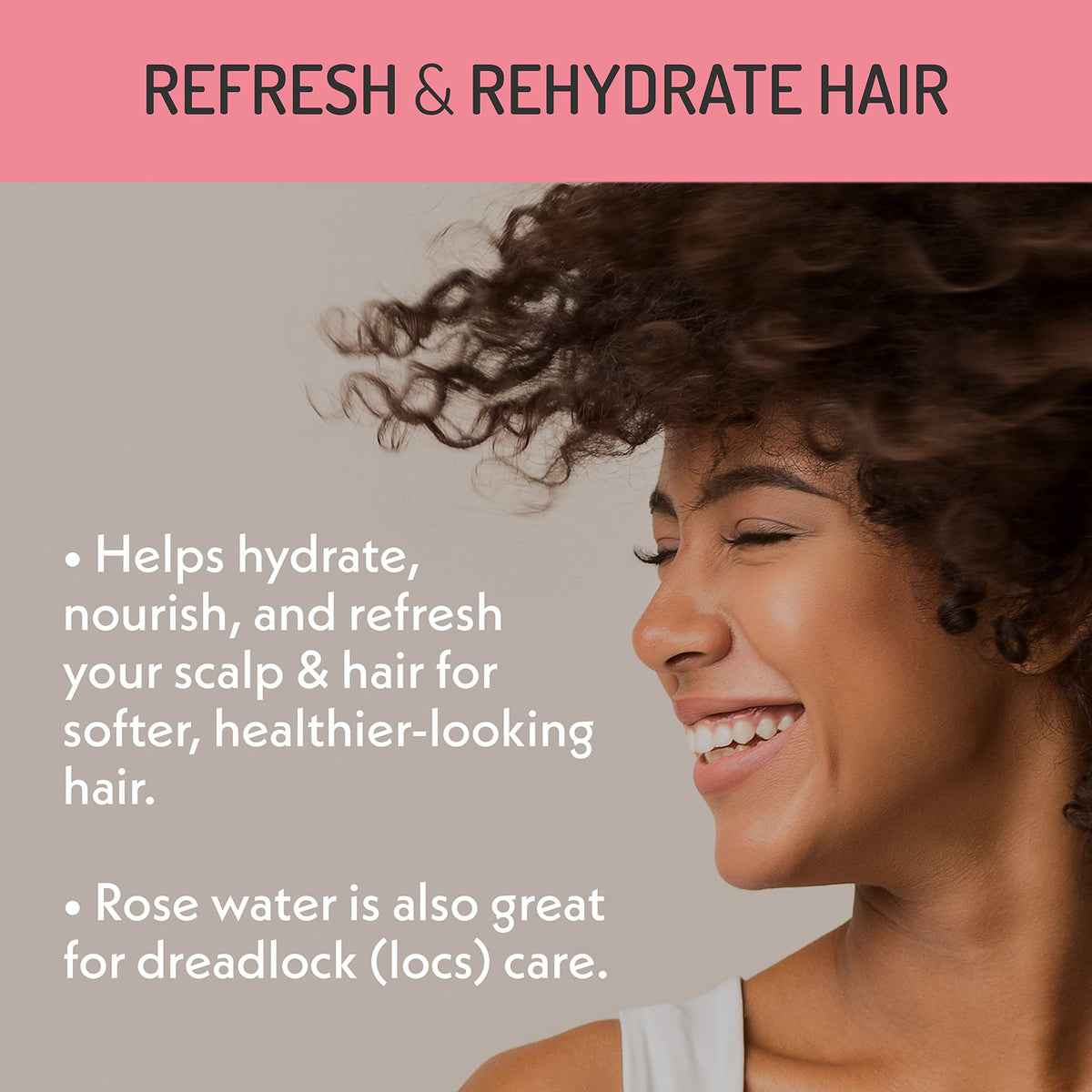 Locs care with Eve Hansen Rose Water Spray for scalp hydration