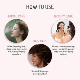 Travel-friendly 4 oz Eve Hansen Rose Water Spray on the go