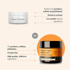 Neck-area application with Eve Hansen Vitamin C Night Cream for even tone