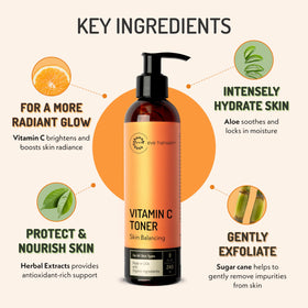 Eve Hansen Vitamin C Toner mist spray in action for refreshing skin.
