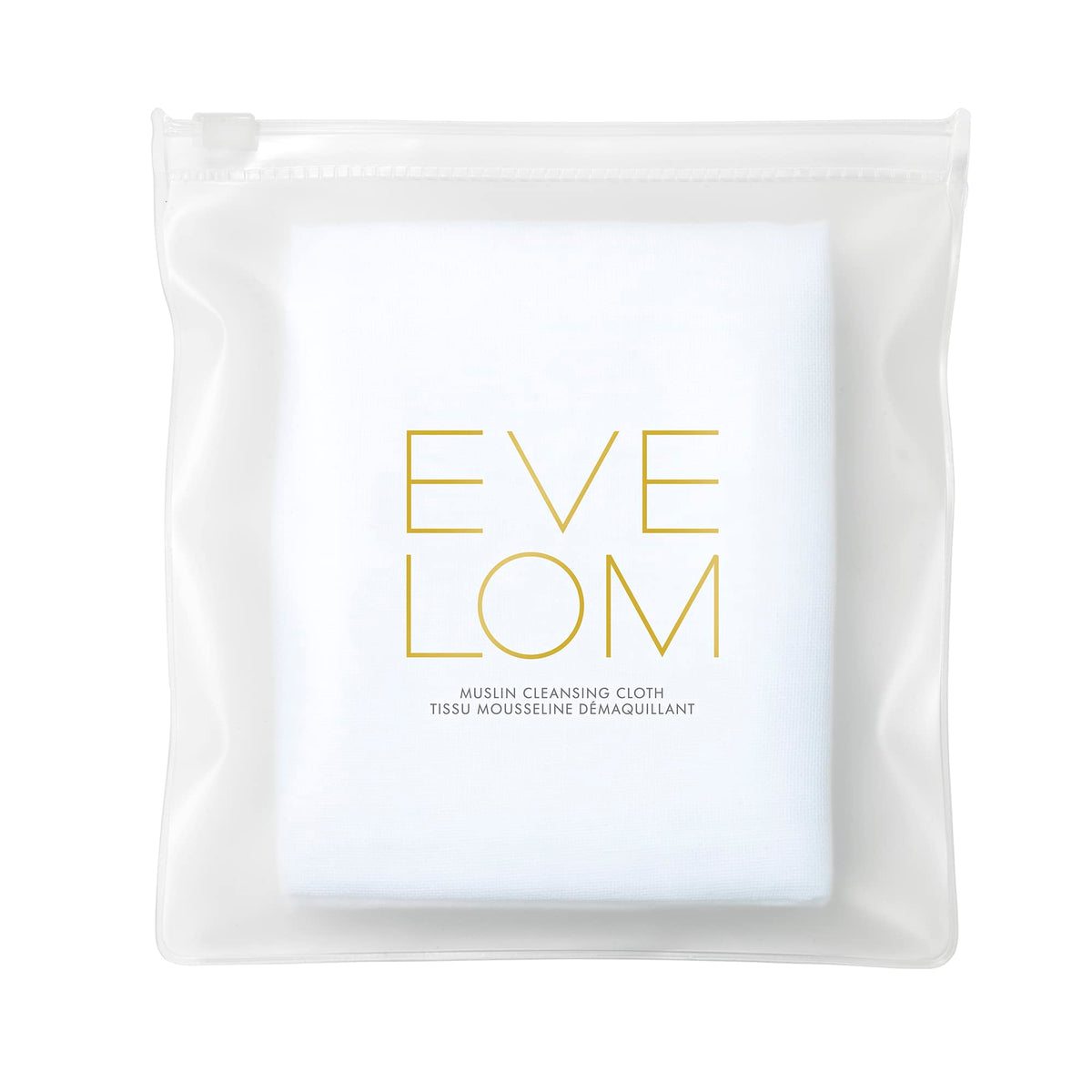 EVE LOM Muslin Cloth close-up weave for gentle exfoliation and cleanser prep.