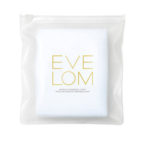 EVE LOM Muslin Cloth close-up weave for gentle exfoliation and cleanser prep.