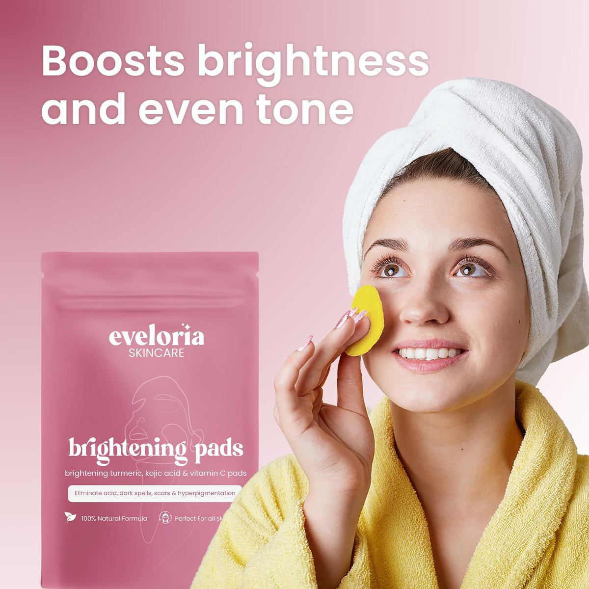 Daily use Eveloria toner pads for face and body routine