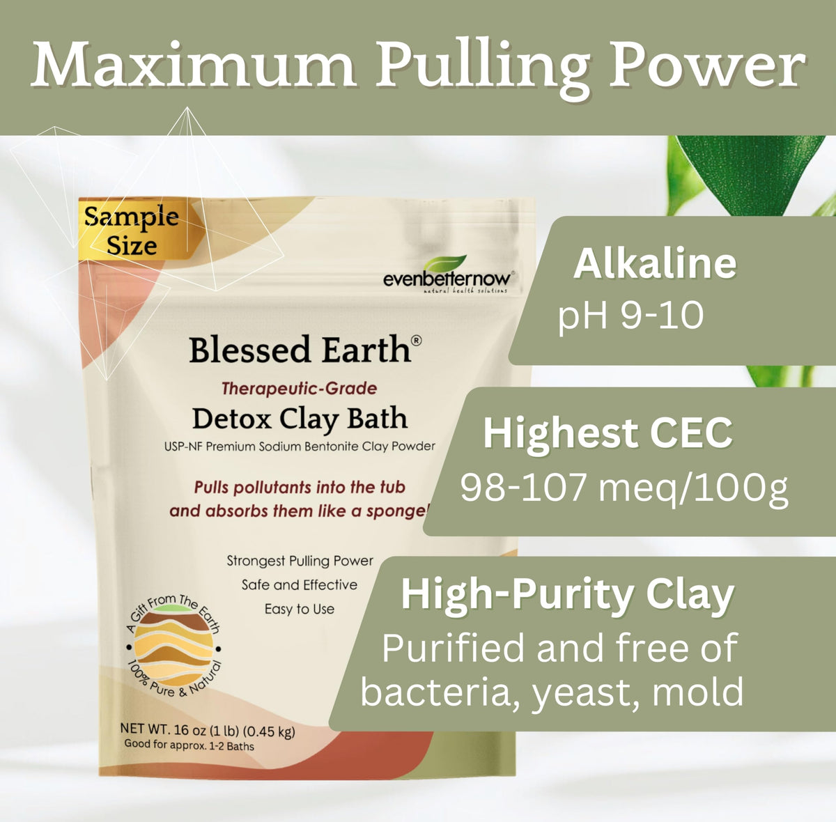 Evenbetternow Blessed Earth Detox Clay Bath 4 lb powder ready for bulk dispersion.