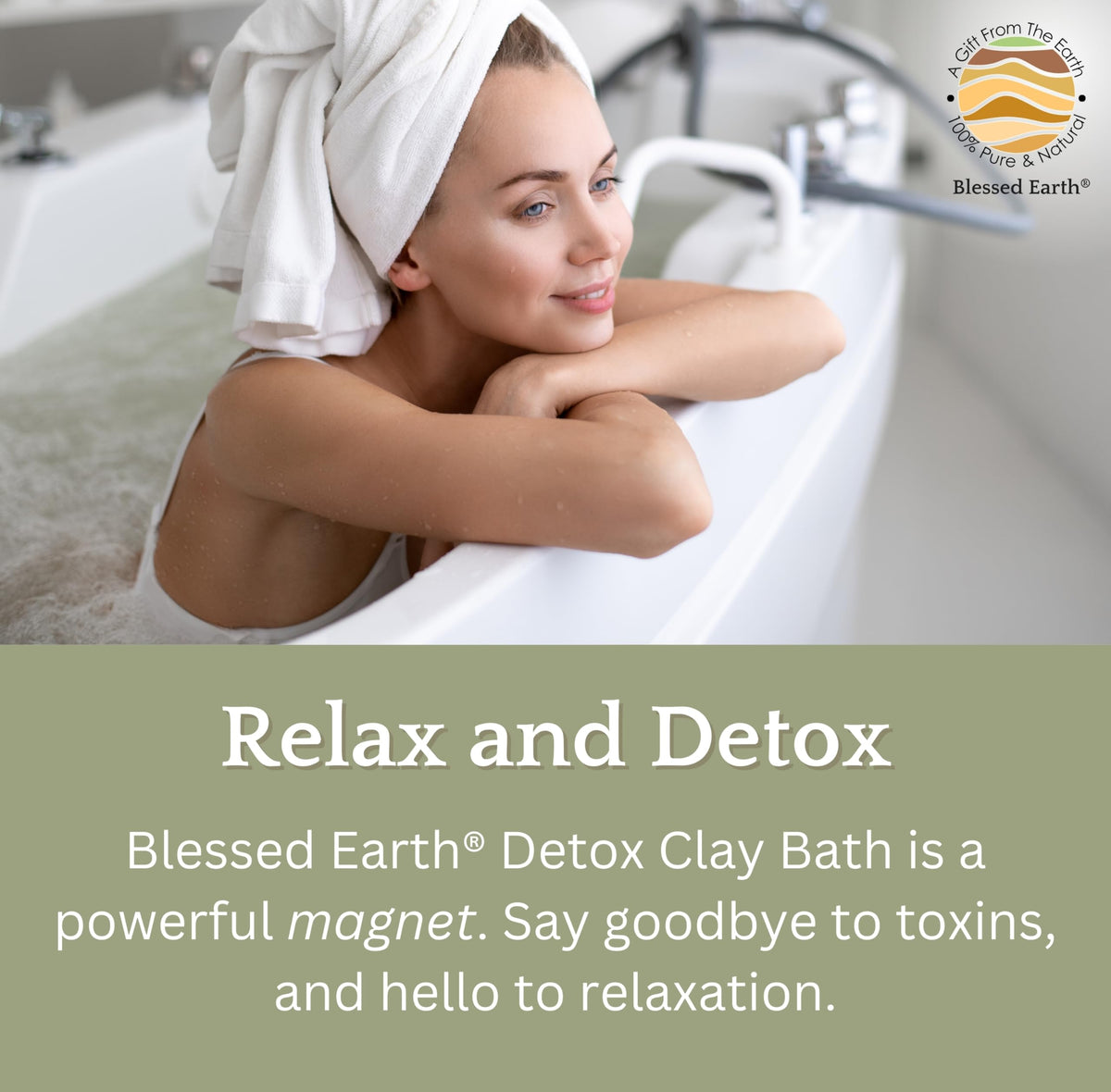 Evenbetternow Blessed Earth Detox Clay Bath dispersion in warm water for a smooth mix.