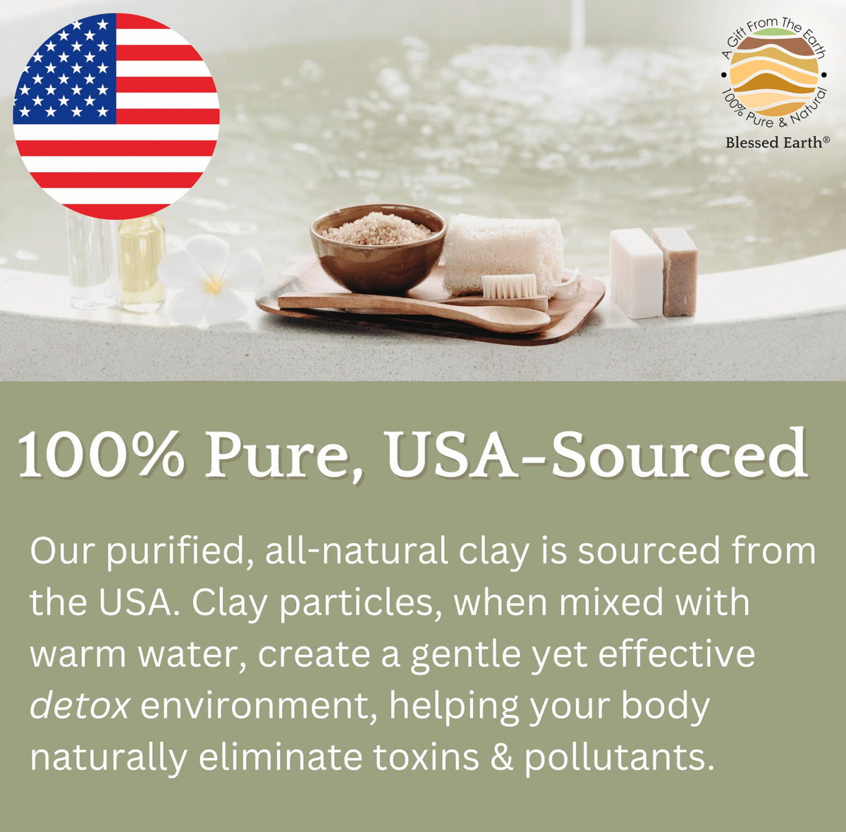 Evenbetternow Blessed Earth Detox Clay Bath soaking scene for a relaxing tub ritual.