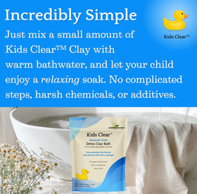 Evenbetternow Kids Clear Detox Clay Bath standard size shown.