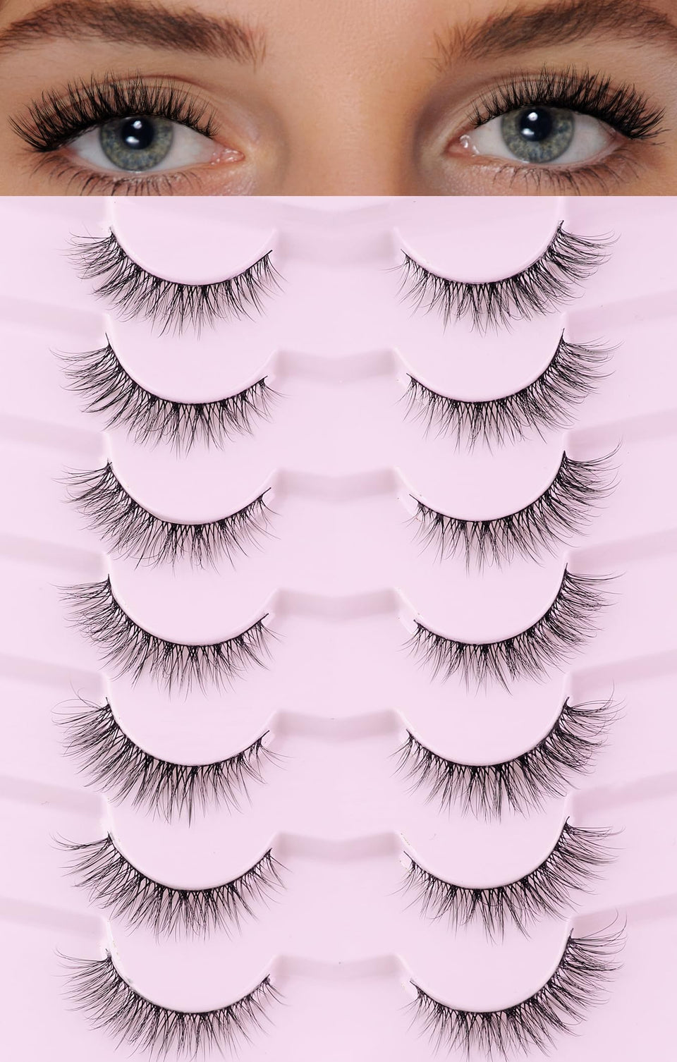 Eventill natural cat-eye lashes 12mm for a lifted daytime look