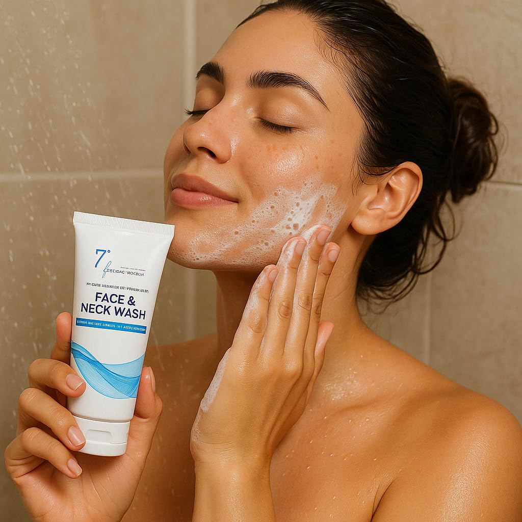 Everclearnow eczema-friendly formula seen on skin with gentle scrubbing and hydration.