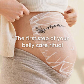 Evereden Belly Mask application on belly for soothing skin comfort.