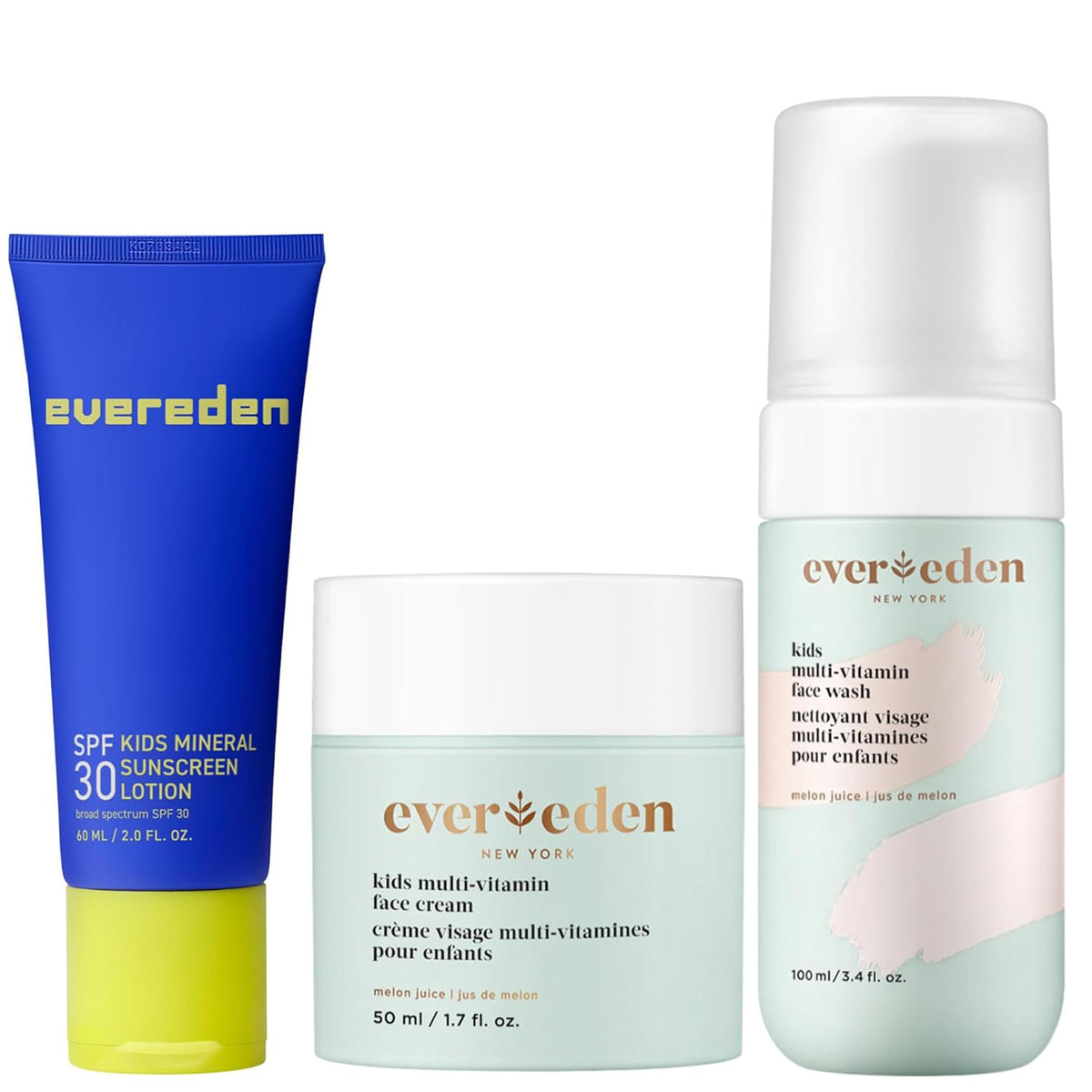 Evereden face wash bottle close-up for gentle daily cleansing.