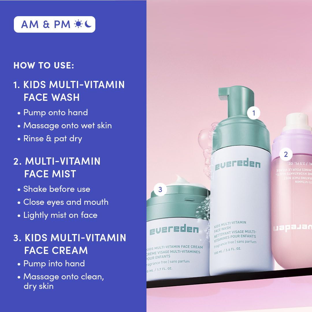 Evereden fragrance-free face wash being applied with a light lather for sensitive skin