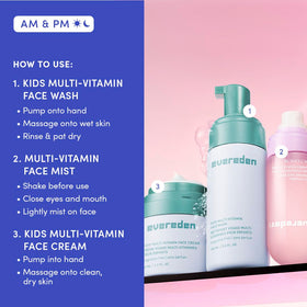 Evereden fragrance-free face wash being applied with a light lather for sensitive skin