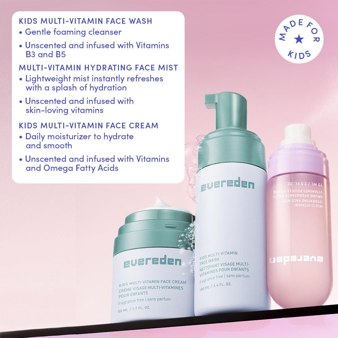 Evereden fragrance-free face wash pump demonstrating gentle cleansing for sensitive skin