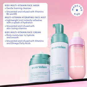 Evereden fragrance-free face wash pump demonstrating gentle cleansing for sensitive skin