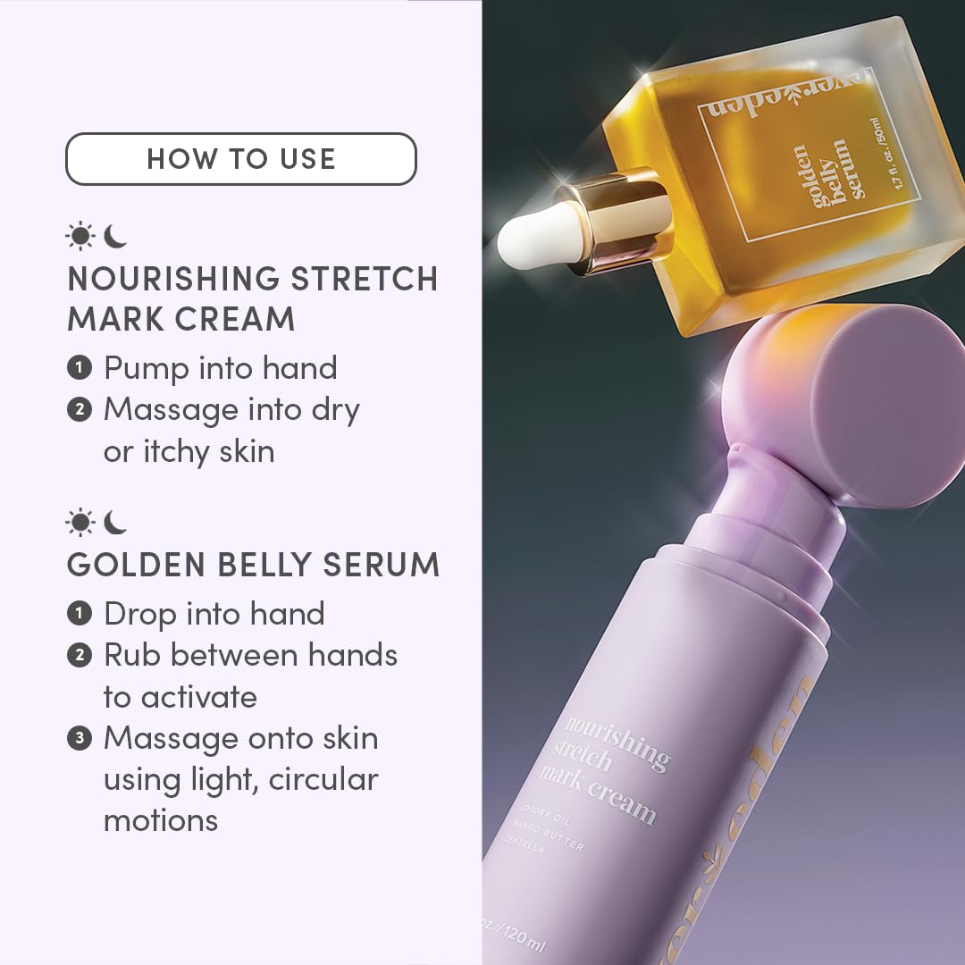 Evereden Golden Belly Serum bottle ready for morning skincare routine.