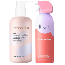 Evereden Kids 2-in-1 shampoo-conditioner bottle pour enables quick daily washing.