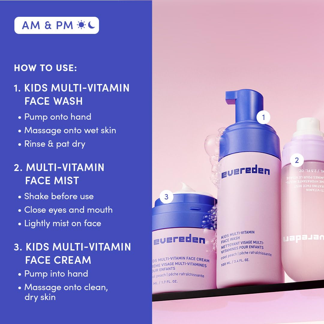 Evereden Kids face wash creamy foam texture close-up.