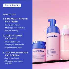 Evereden Kids face wash creamy foam texture close-up.