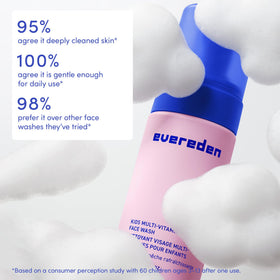 Evereden Kids Face Wash pump application scene illustrating a gentle daily cleanse.
