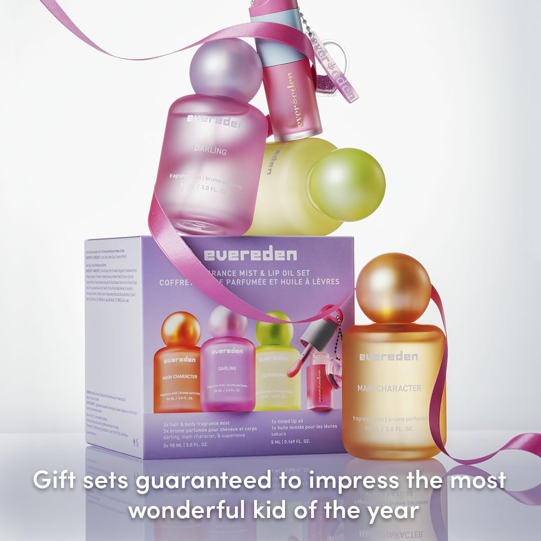 Evereden darling body mist bottle with florals and sweet aroma.