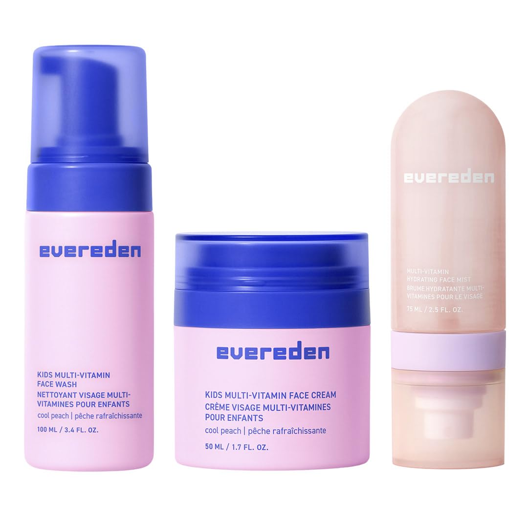 Evereden Kids multi-vitamin hydrating face mist bottle for on-the-go refresh.