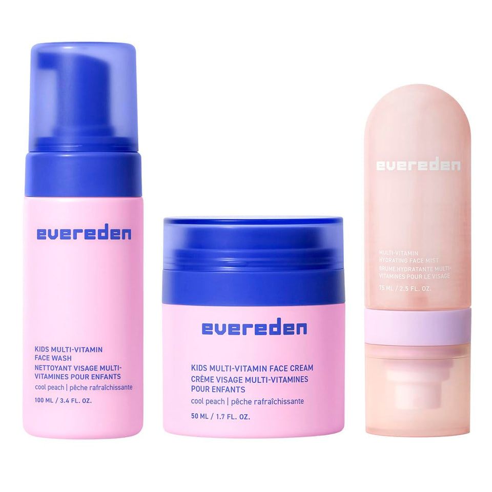Evereden Kids multi-vitamin hydrating face mist bottle for on-the-go refresh.