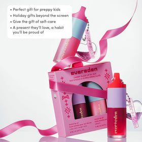 Evereden Kids Tint Lip Gloss Kit box showcases the set's colorful, kid-friendly packaging