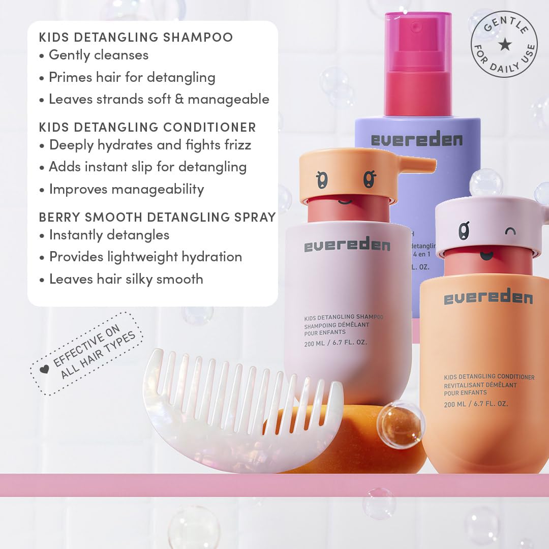 Evereden Kids Travel Set detangling shampoo mini for easy combing.