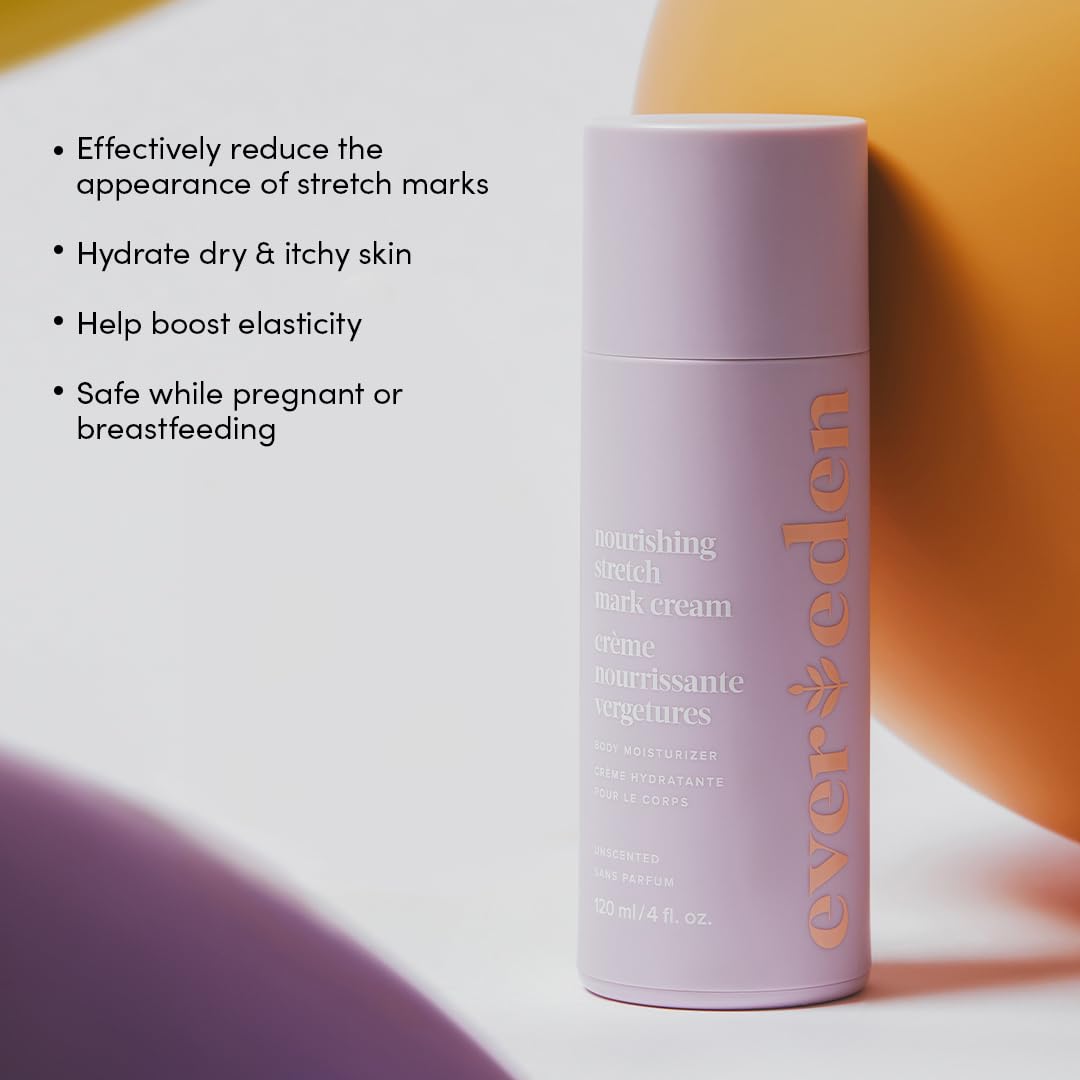 Evereden Nourishing Stretch Mark Cream ingredients: botanicals and cold-pressed oils for nourishment