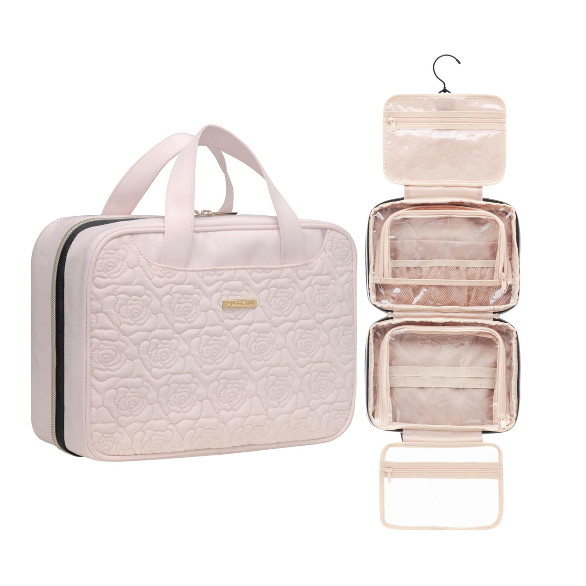 Everfun hanging toiletry bag exterior shows durable, water-resistant shell for travel.