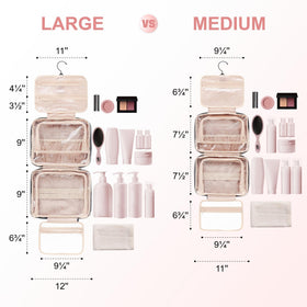 Everfun hanging toiletry bag front pocket access keeps essentials within reach.